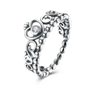 Crystal & Sterling Silver Claddagh Wedding Band