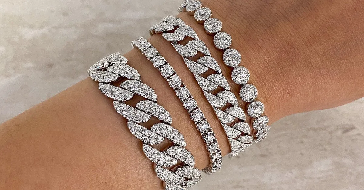 Cuban Link Diamond Bracelet (2-row)