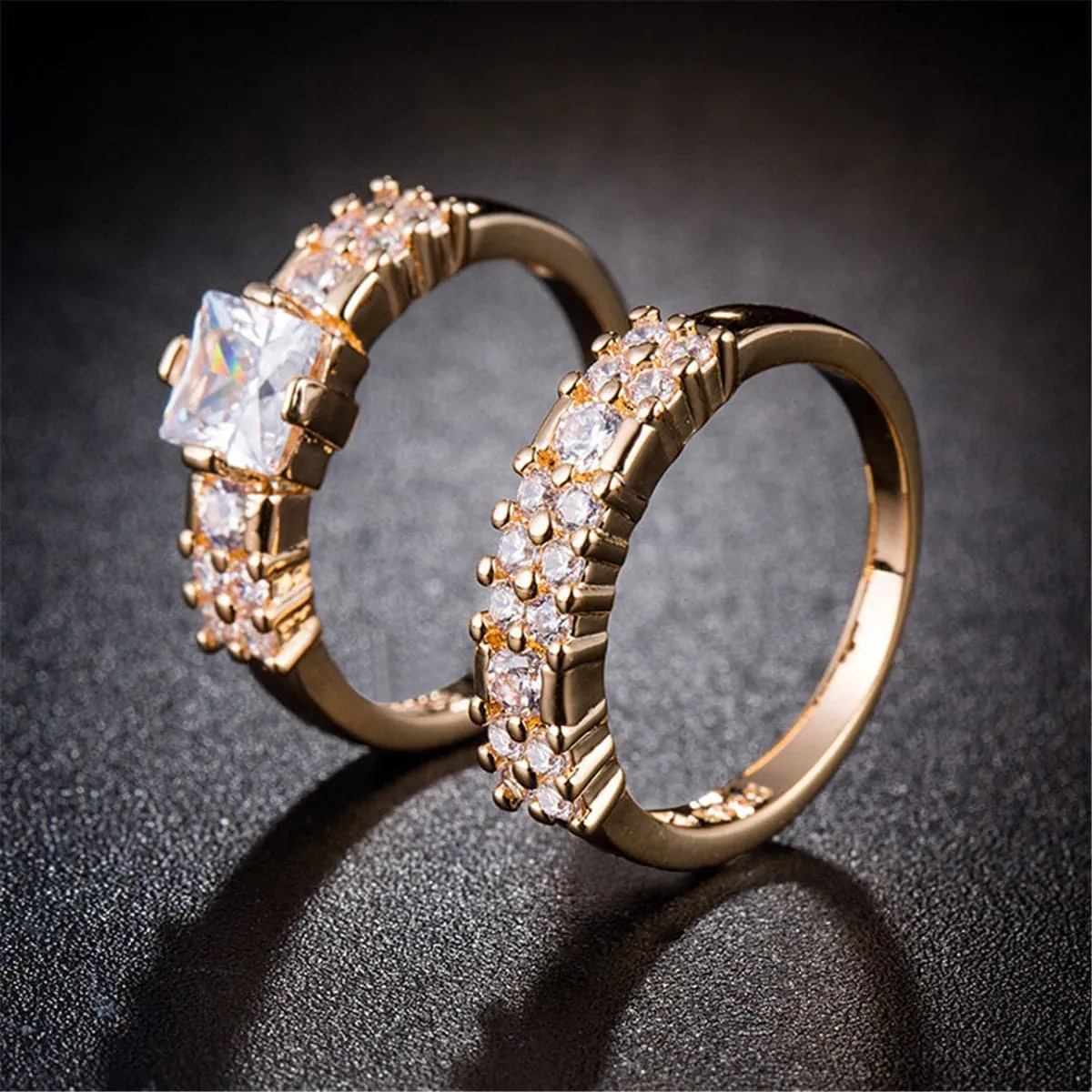 Cubic Zirconia & Crystal Pavé Ring Set