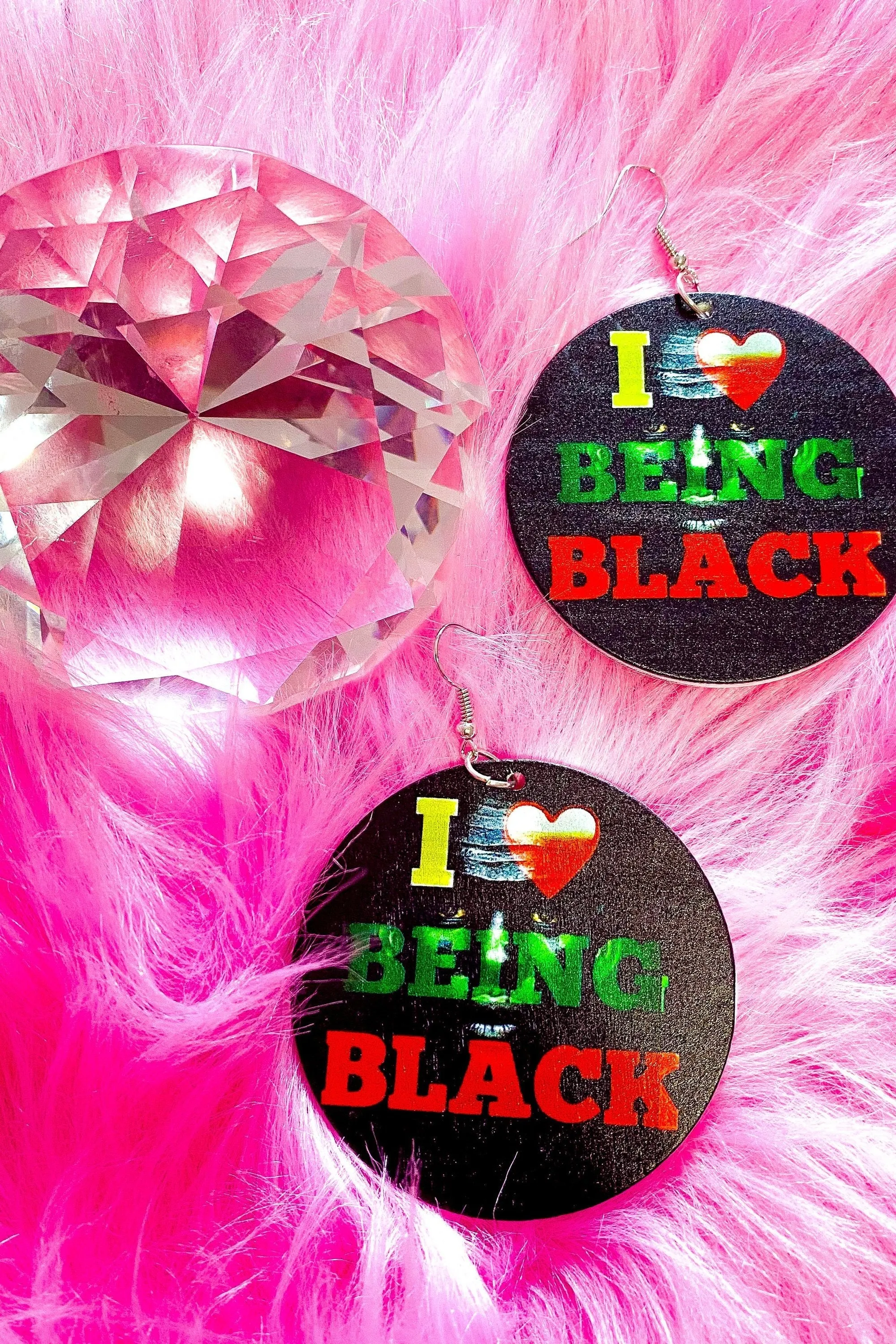 Cultural Hoop Earrings - Black, Green, Red Wood Circle Statement Jewelry