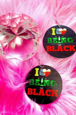 Cultural Hoop Earrings - Black, Green, Red Wood Circle Statement Jewelry