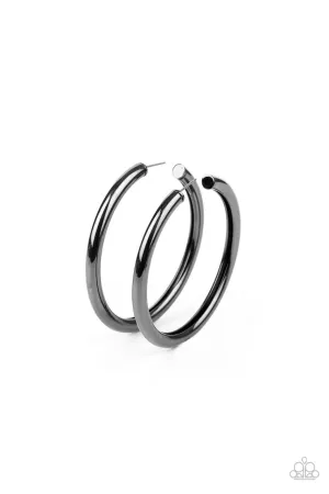 Curve Ball Black Paparazzi Earrings