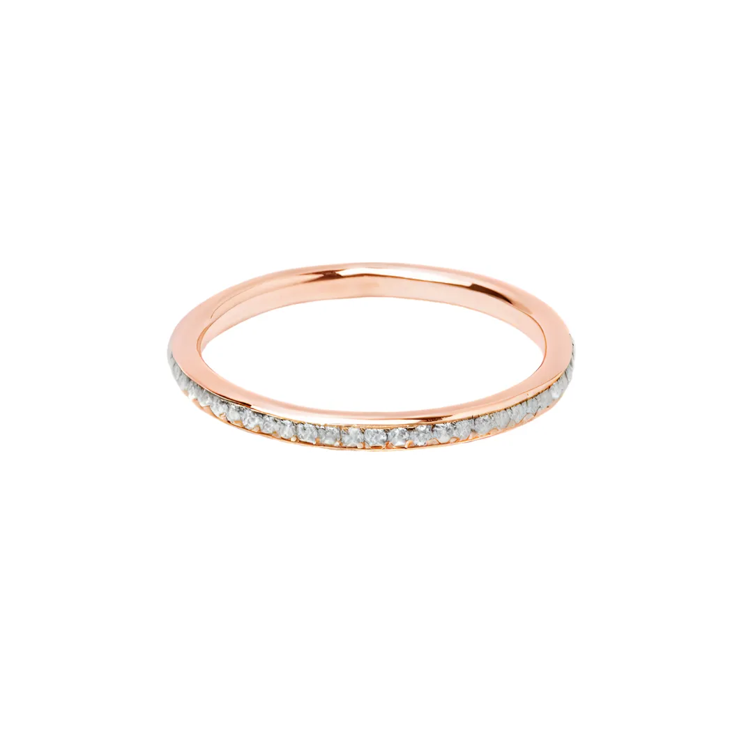 Dainty Half Eternity Wedding Ring With Lab Grown Diamonds