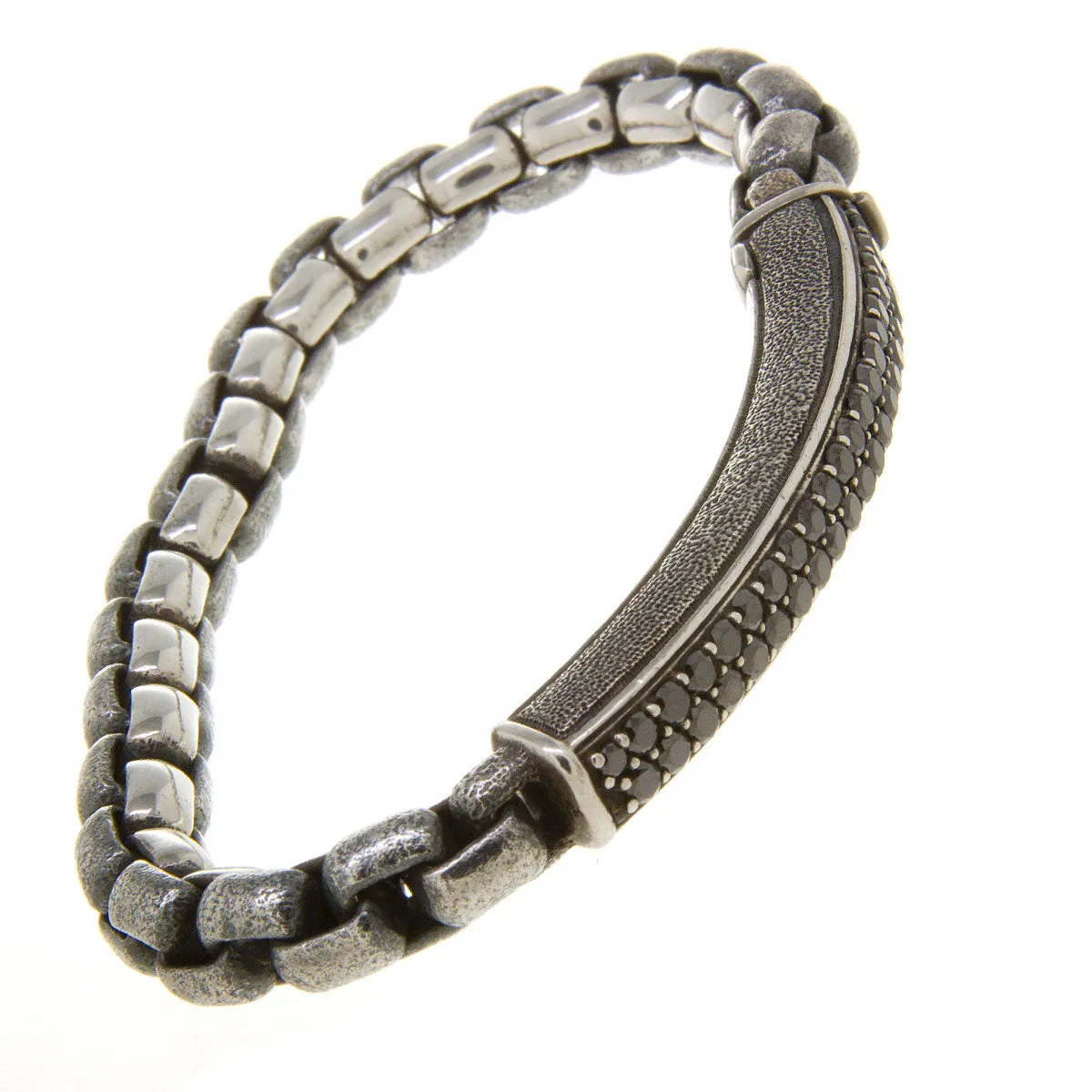 David Yurman Pavé ID Bracelet with Black Diamonds