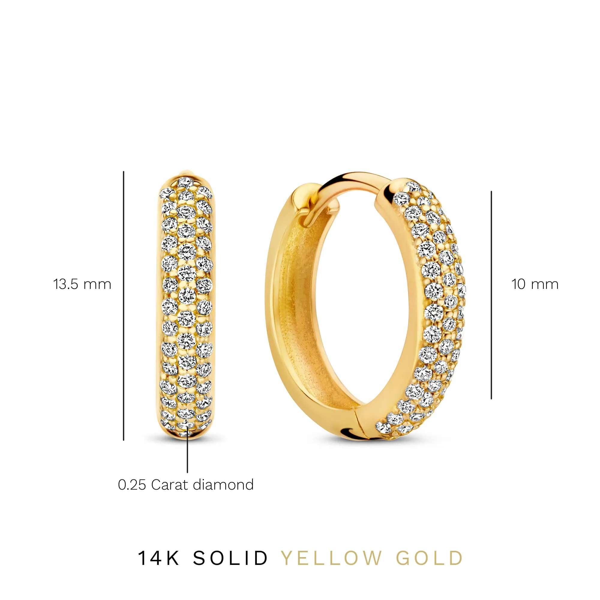 De la Paix Laure 14 karat gold earrings with diamond 0.25 carat