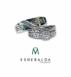 Design Engraved Silver Band Set