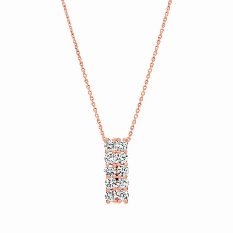 DIAMOND 2 ROWS NECKLACE 14K GOLD (1.01 CTW)
