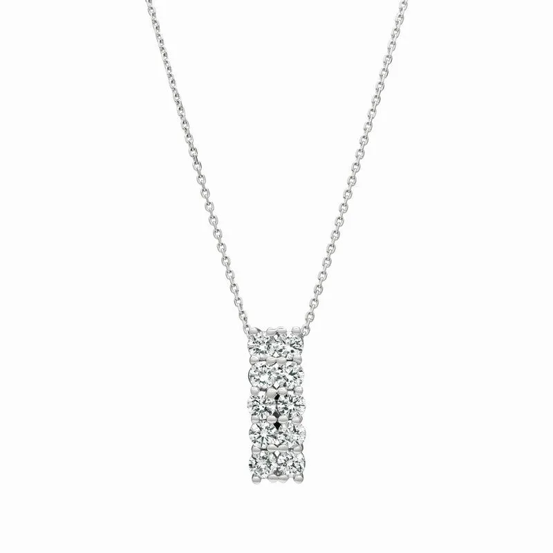 DIAMOND 2 ROWS NECKLACE 14K GOLD (1.01 CTW)