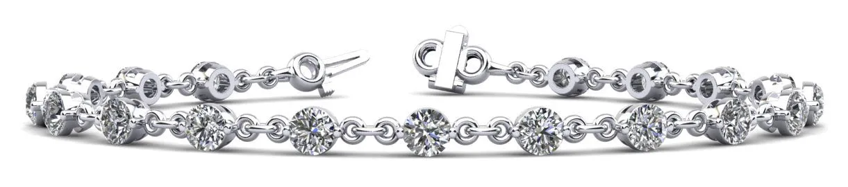 Diamond And Chain Link Lab-Grown Diamond Bracelet with 1.44 ct.(finished) 2.5mm