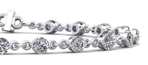 Diamond And Chain Link Lab-Grown Diamond Bracelet with 1.44 ct.(finished) 2.5mm