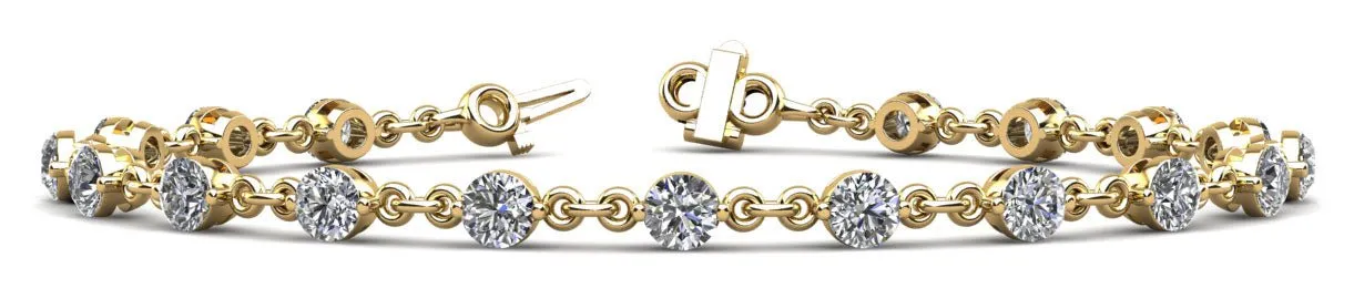 Diamond And Chain Link Lab-Grown Diamond Bracelet with 1.44 ct.(finished) 2.5mm