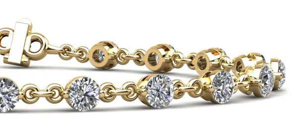 Diamond And Chain Link Lab-Grown Diamond Bracelet with 1.44 ct.(finished) 2.5mm