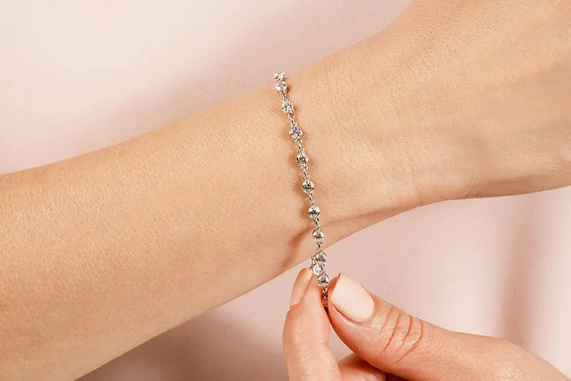 Diamond And Chain Link Lab-Grown Diamond Bracelet with 1.44 ct.(finished) 2.5mm