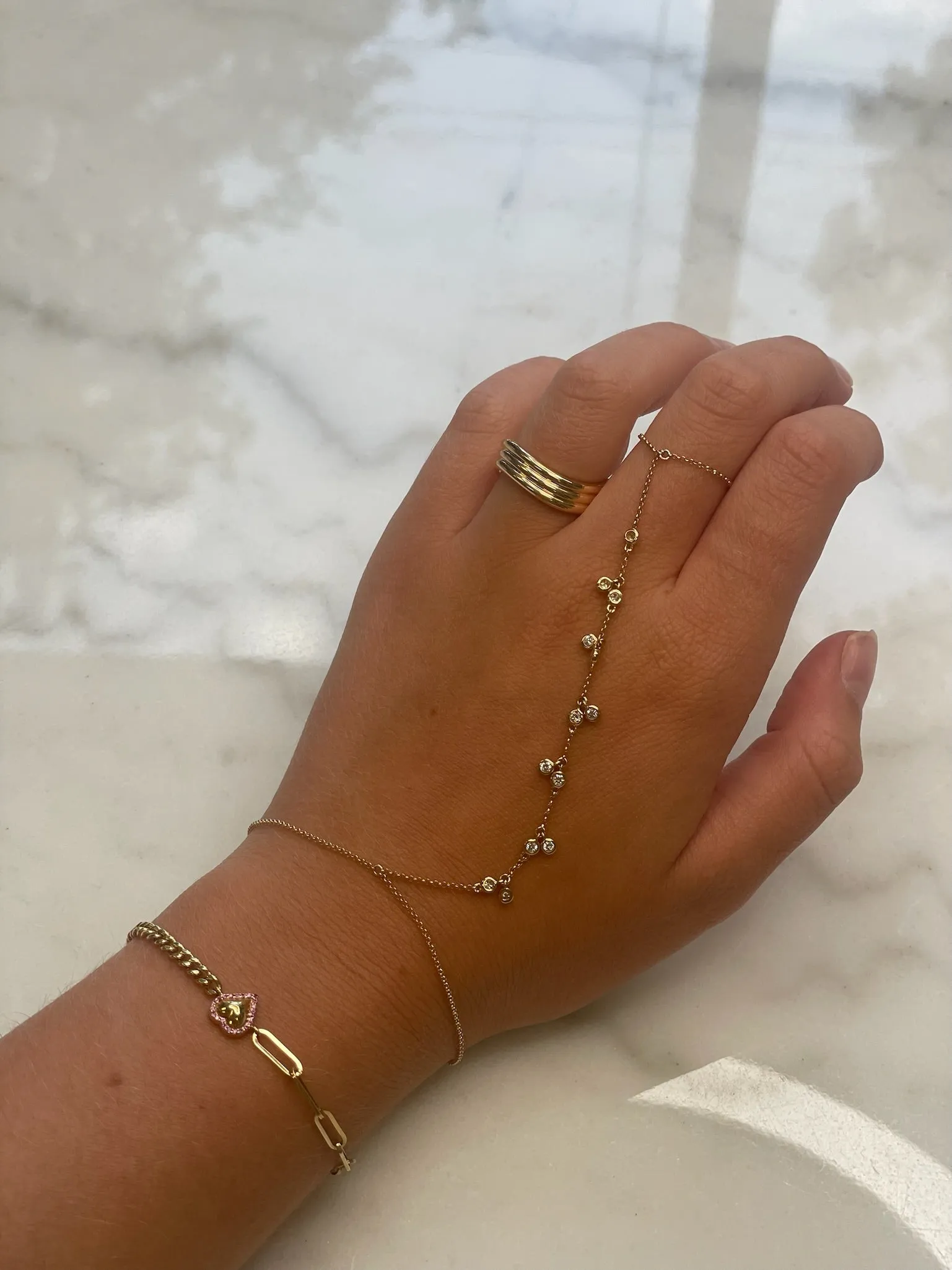 Diamond Bezel Hand Chain