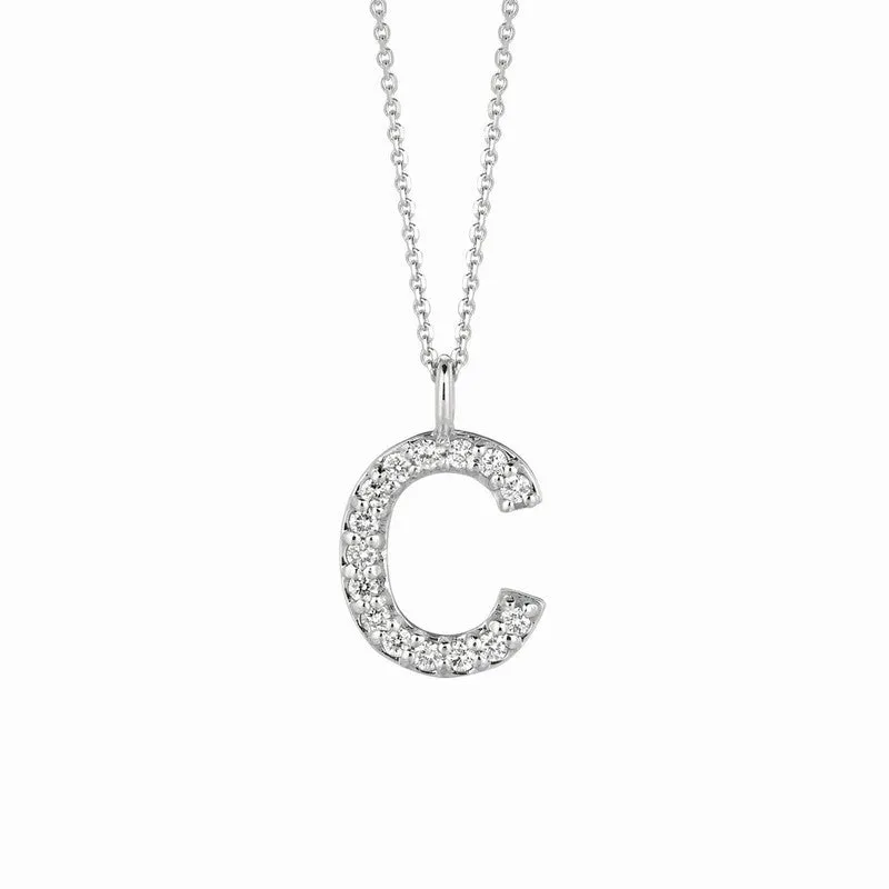 DIAMOND C NECKLACE 14K GOLD (0.14 CTW)