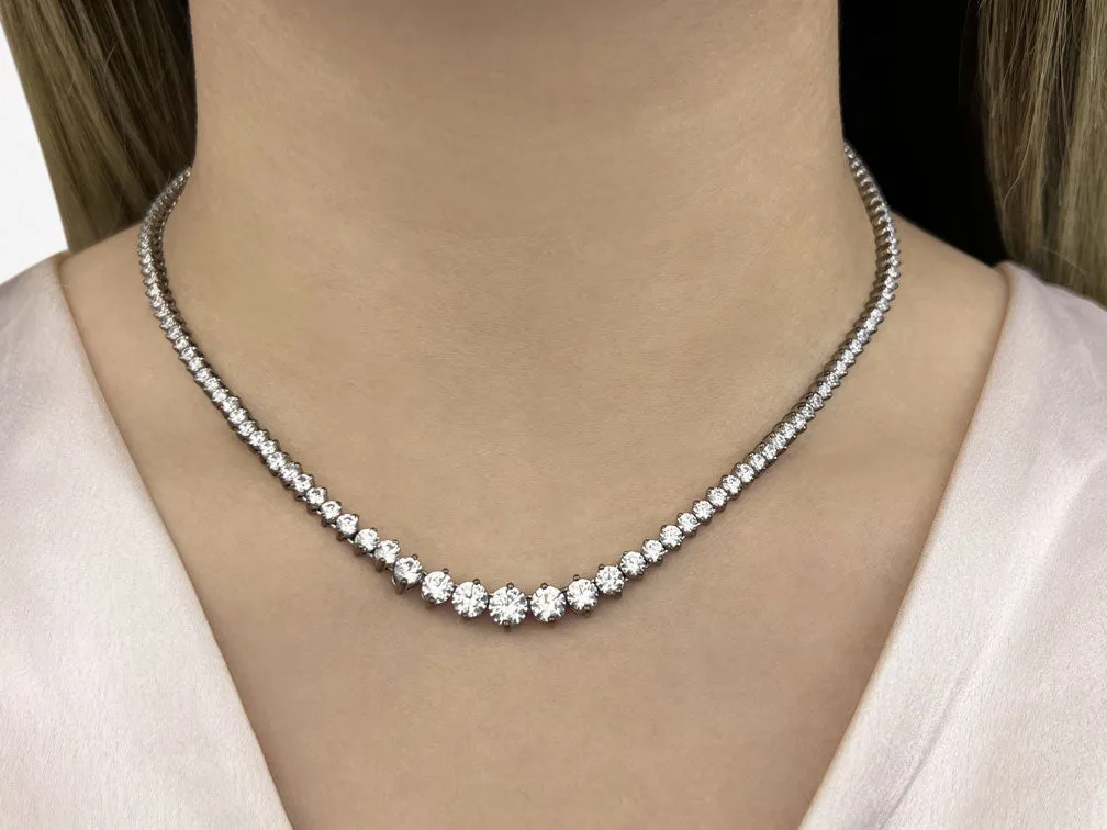 Diamond Crescendo Diamond Necklace with 15.08 ct.(finished)