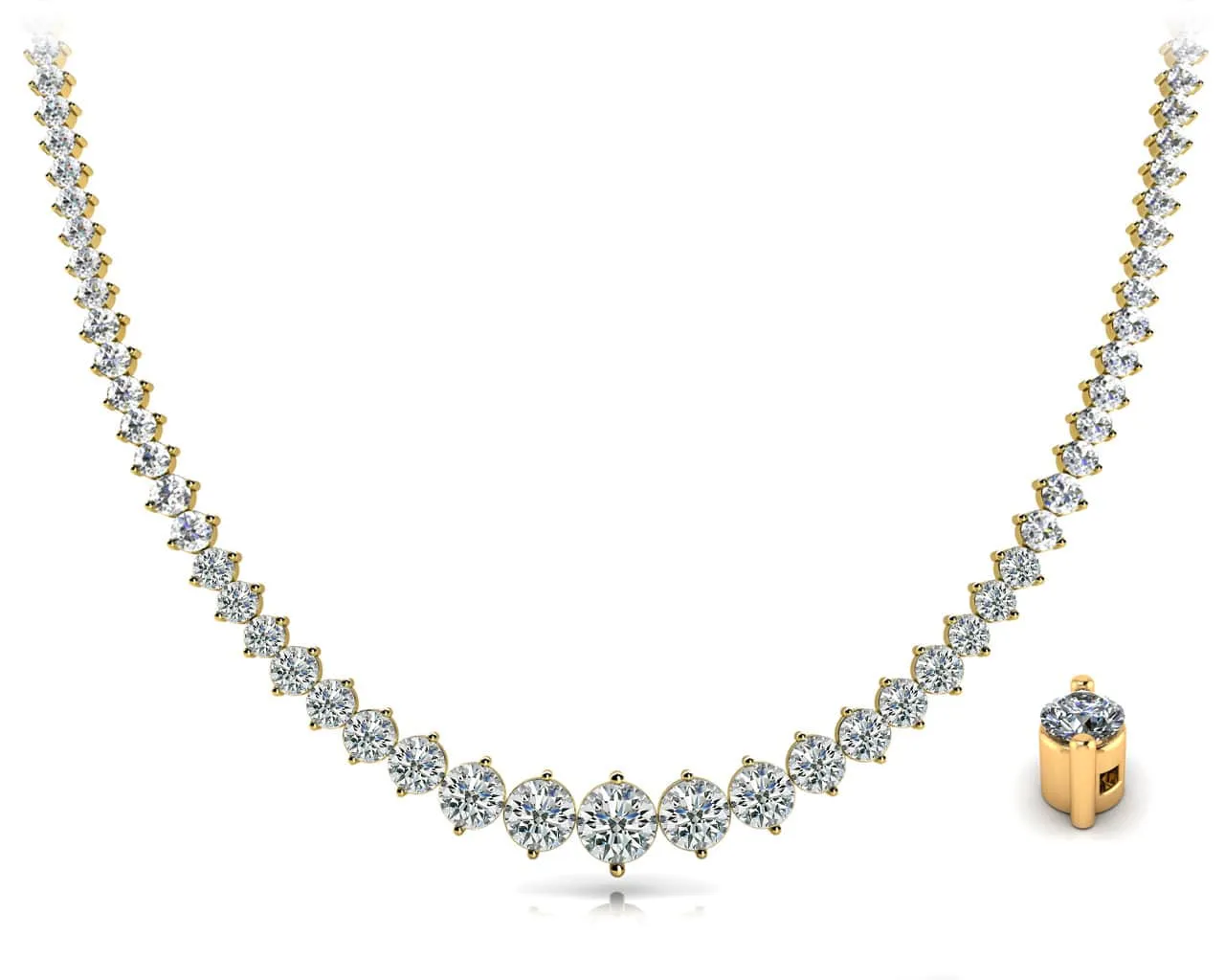 Diamond Crescendo Diamond Necklace with 15.08 ct.(finished)