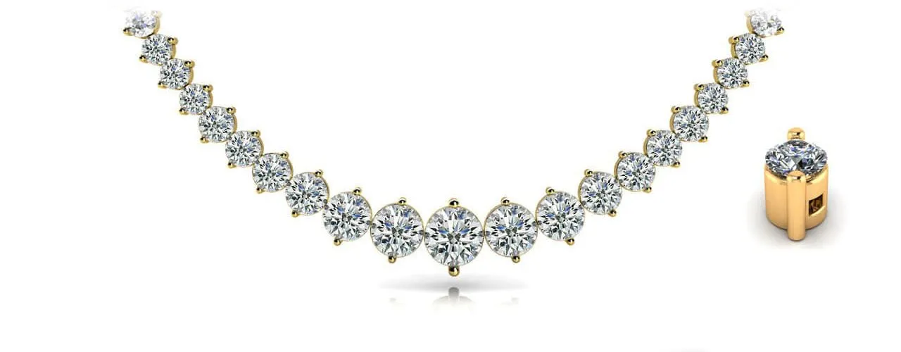 Diamond Crescendo Diamond Necklace with 15.08 ct.(finished)