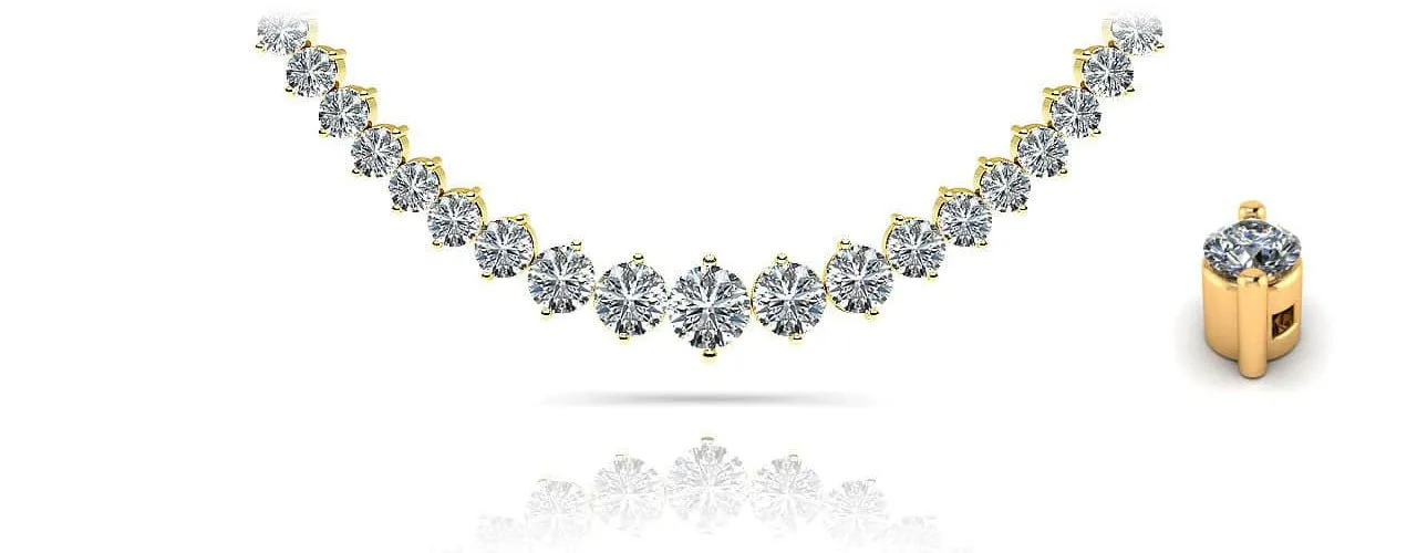 Diamond Crescendo Necklace With Shiny Diamond Links  with 3.04 ct.(finished)