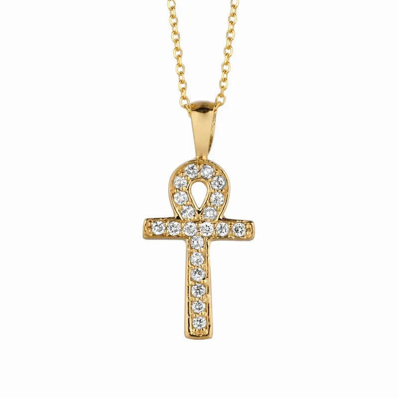 DIAMOND CROSS NECKLACE 14K GOLD (0.2 CTW) 2