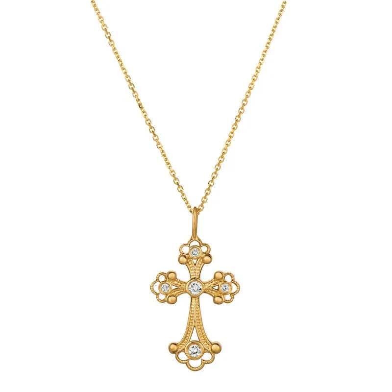 DIAMOND CROSS NECKLACE 14K GOLD (0.25 CTW) 7