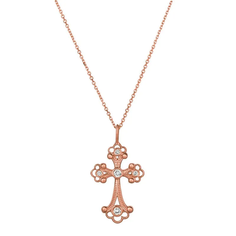 DIAMOND CROSS NECKLACE 14K GOLD (0.25 CTW) 7