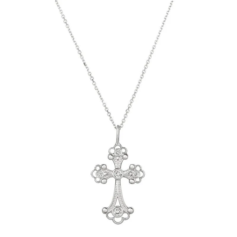 DIAMOND CROSS NECKLACE 14K GOLD (0.25 CTW) 7
