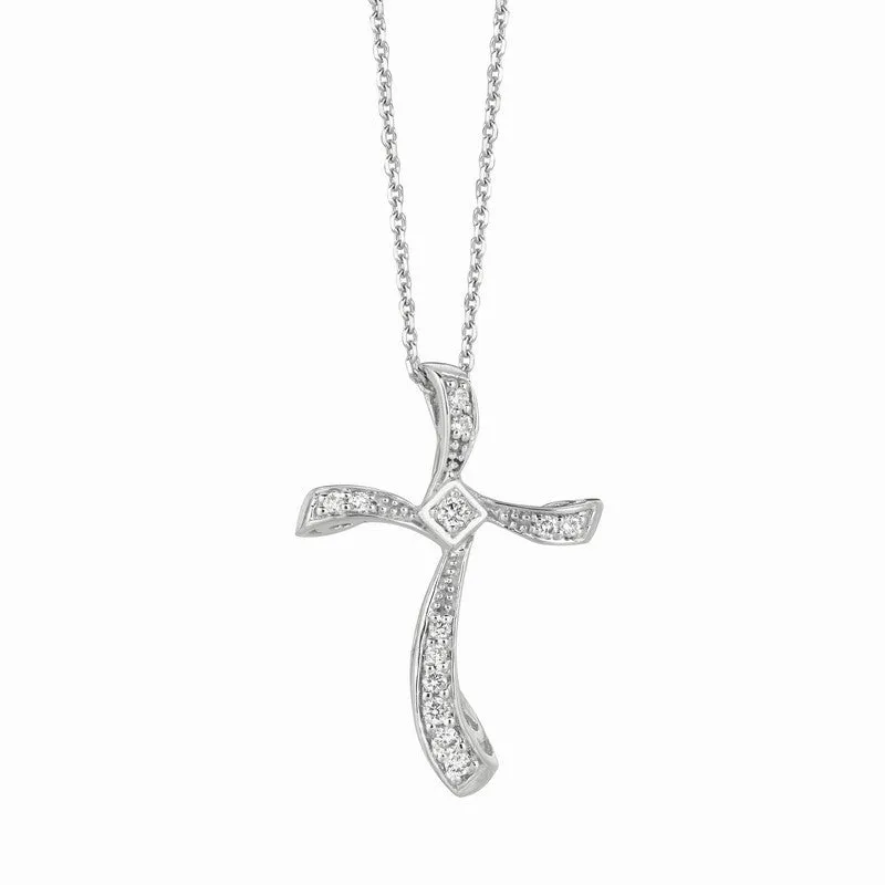 DIAMOND CROSS NECKLACE 14K GOLD (0.25 CTW) N5291WD