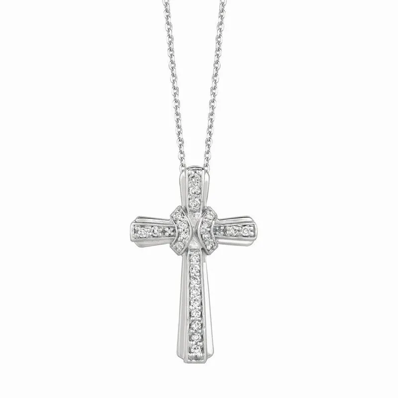 DIAMOND CROSS NECKLACE 14K GOLD (0.37 CTW)