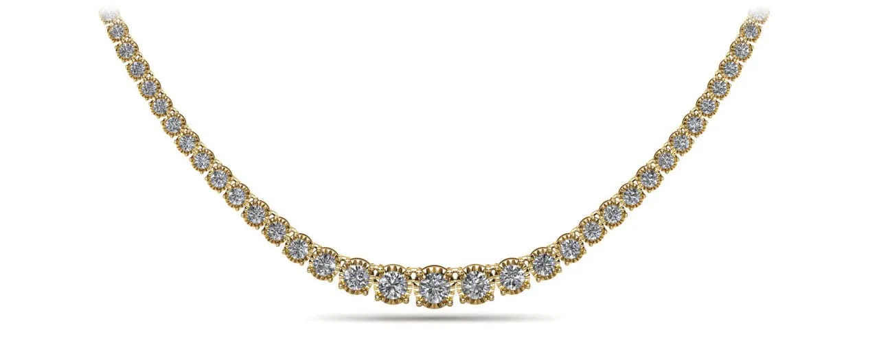 Diamond Crown Tennis Diamond Necklace with 9.04 ct.(finished)