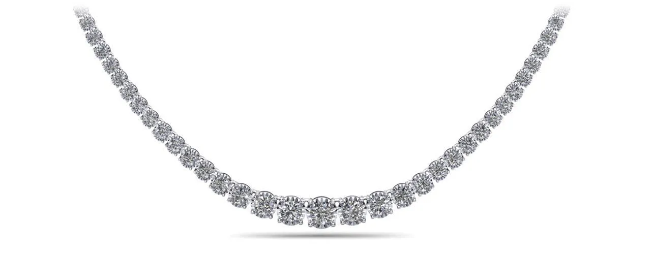 Diamond Crown Tennis Diamond Necklace with 9.04 ct.(finished)