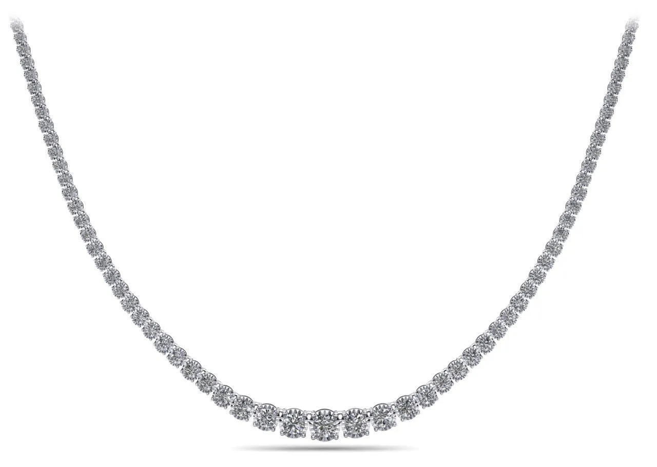 Diamond Crown Tennis Diamond Necklace with 9.04 ct.(finished)