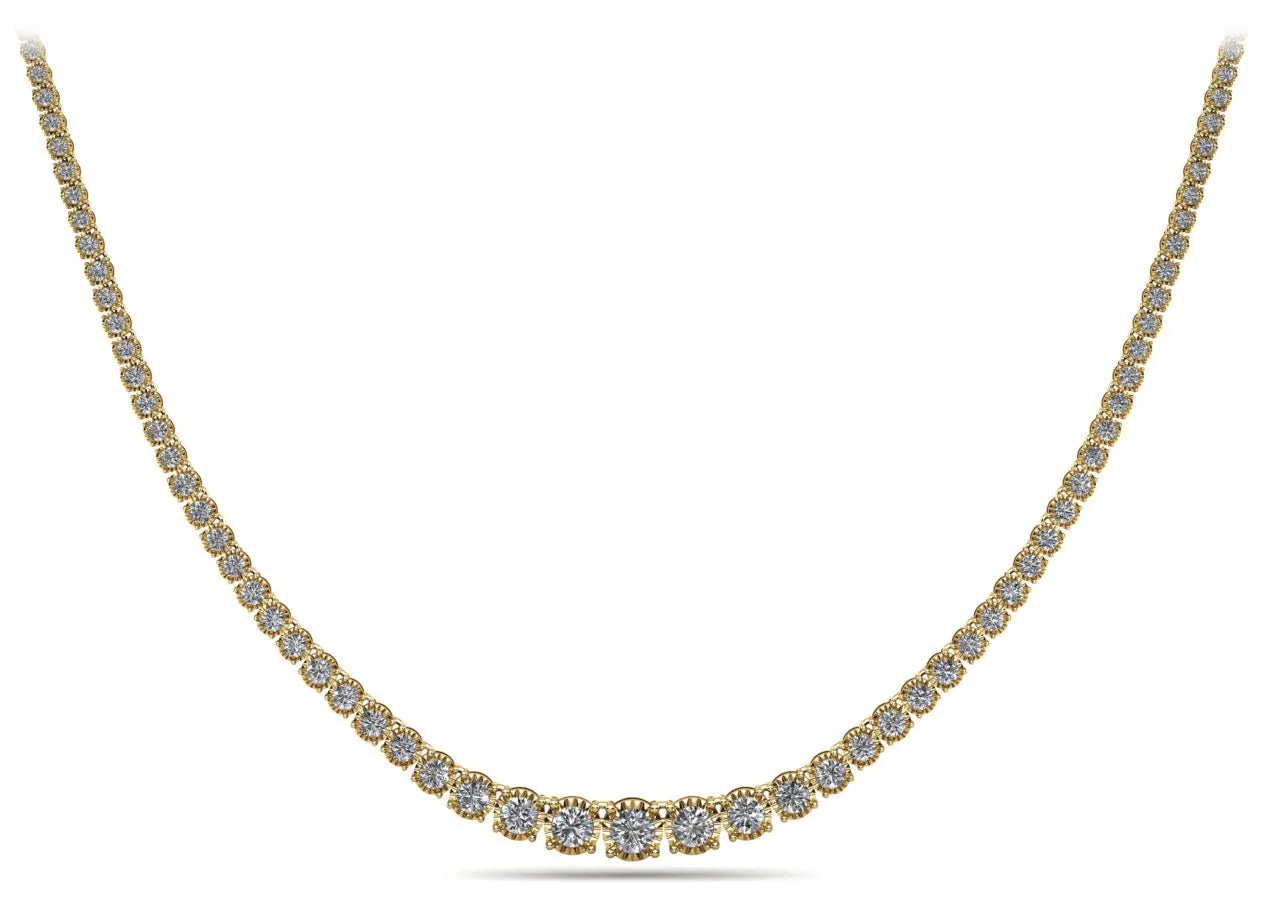 Diamond Crown Tennis Diamond Necklace with 9.04 ct.(finished)