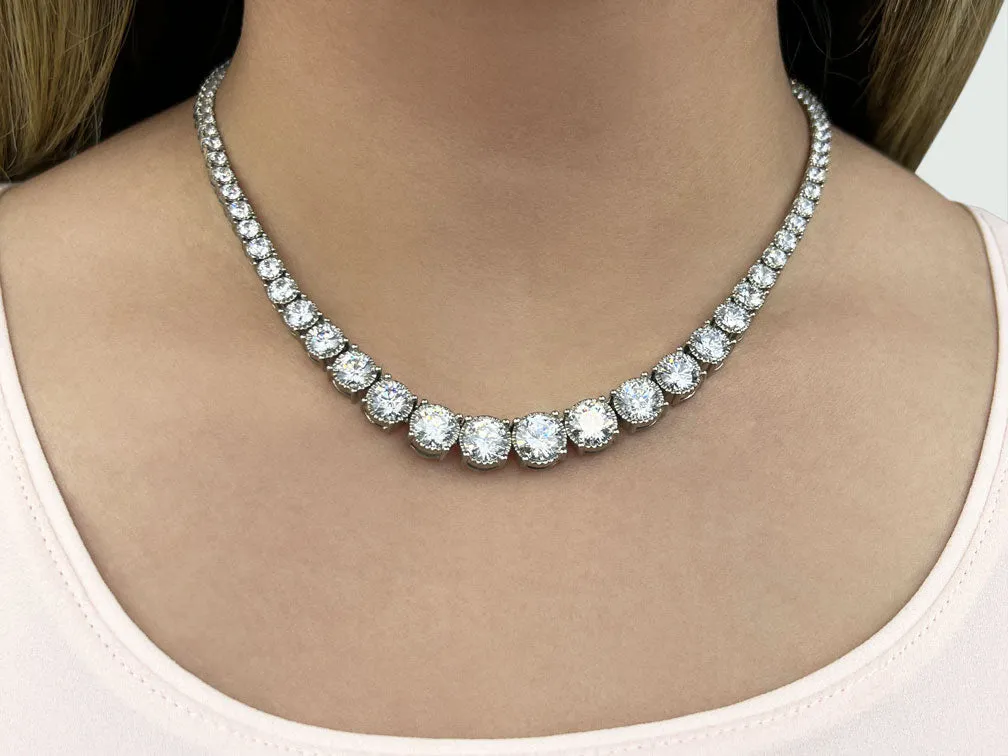 Diamond Crown Tennis Diamond Necklace with 9.04 ct.(finished)