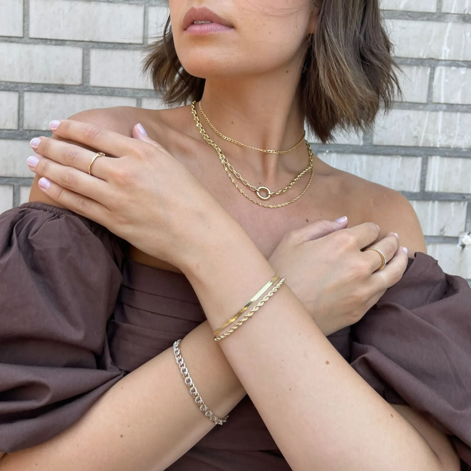 Diamond Curb Link Chain Bracelet In 14K Gold