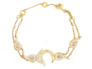 Diamond Dolphin Bracelet in 18k Yellow Gold