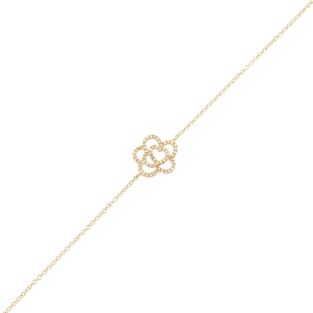 Diamond Flower Bracelet 14K