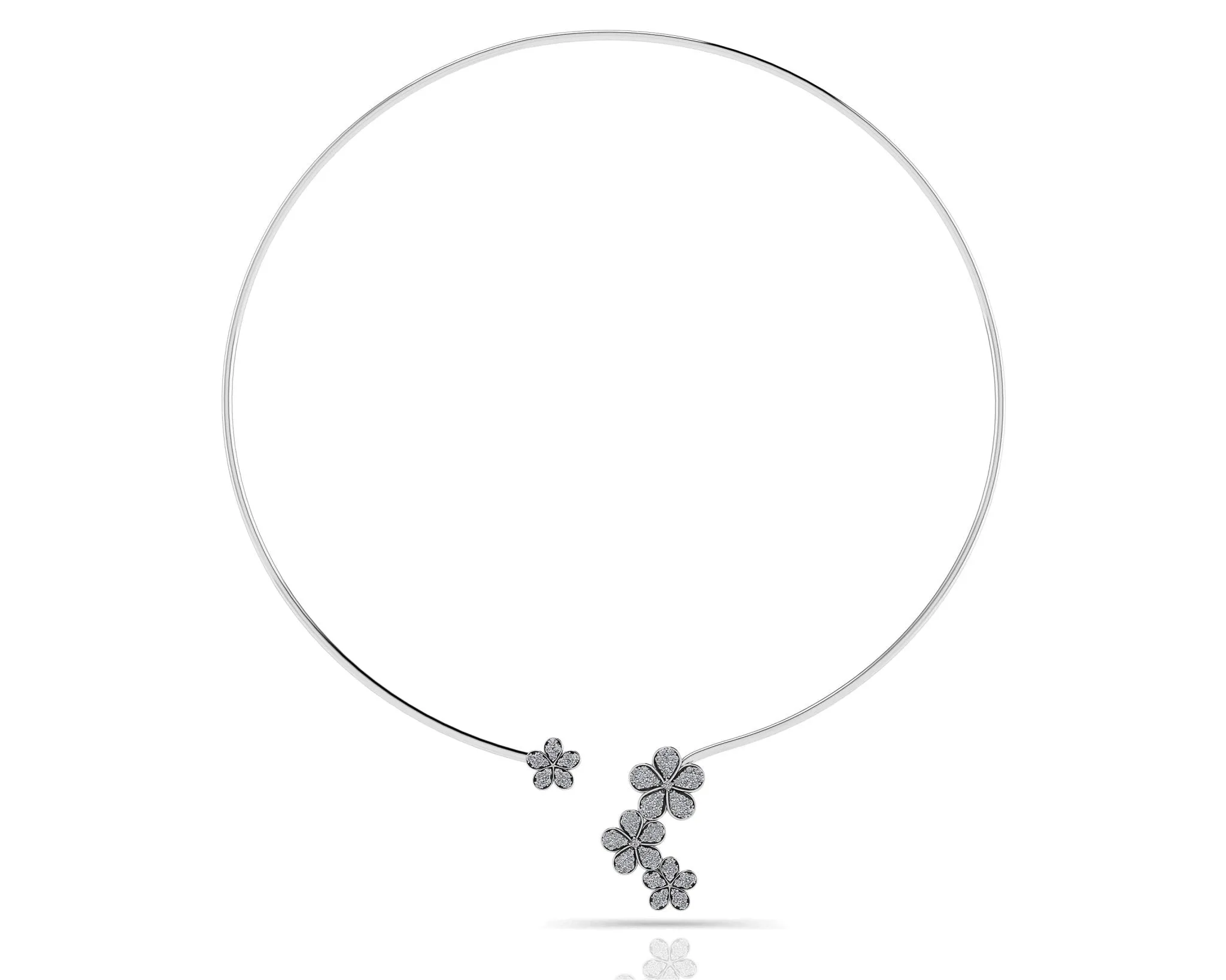 Diamond Flower Choker Lab-Grown Diamond  with 0.76 ct.(finished) 1mm, 1.3mm