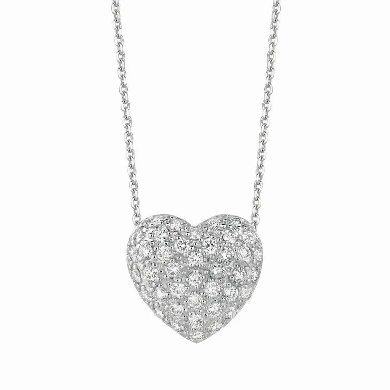 DIAMOND HEART NECKLACE 14K GOLD (1.04 CTW)