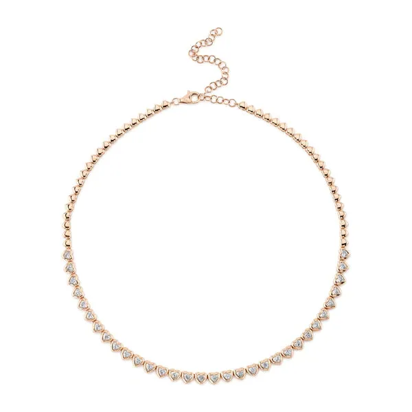 Diamond Heart Tennis Necklace