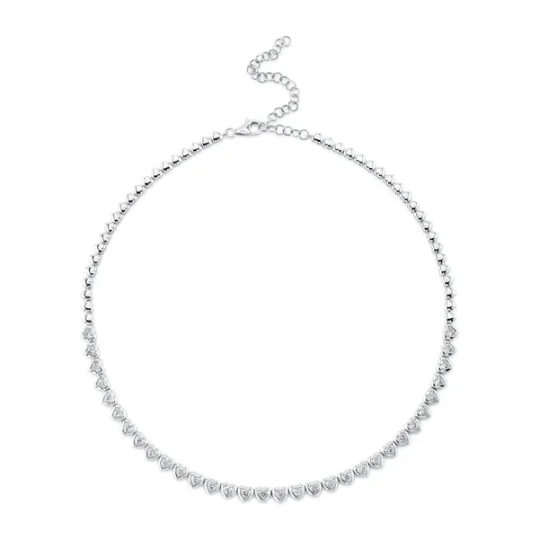 Diamond Heart Tennis Necklace