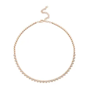 Diamond Heart Tennis Necklace
