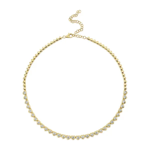 Diamond Heart Tennis Necklace