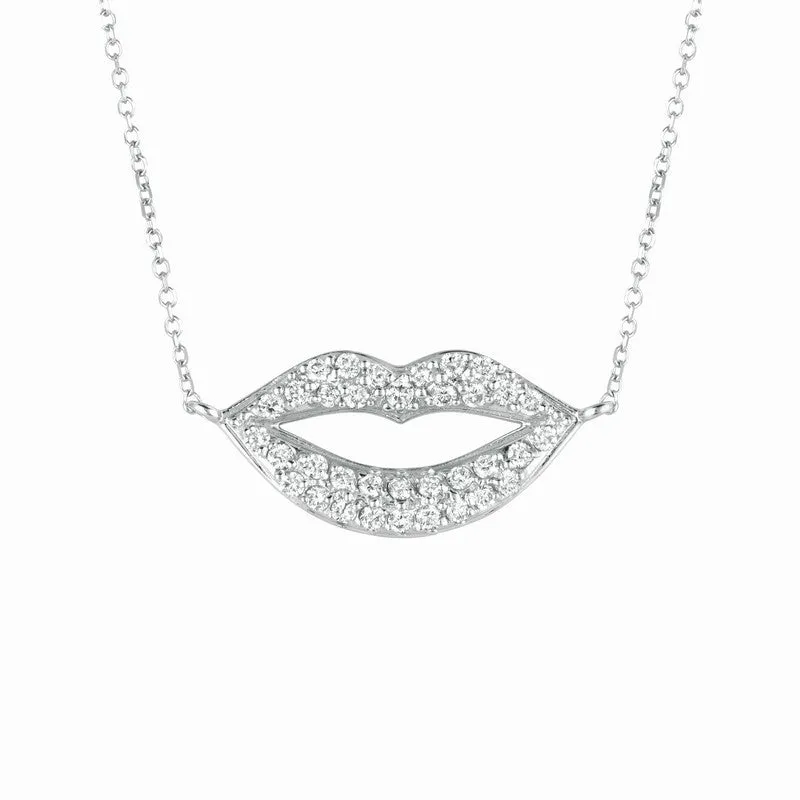 DIAMOND LIPS NECKLACE 14K GOLD (0.35 CTW)