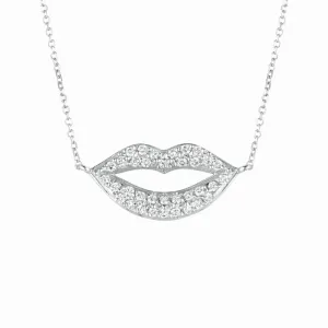 DIAMOND LIPS NECKLACE 14K GOLD (0.35 CTW)
