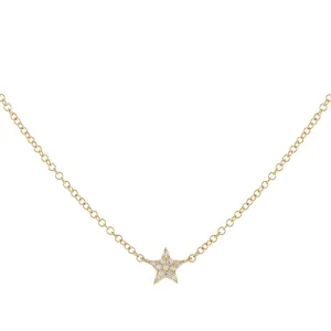 Diamond Mini Star Necklace 14K