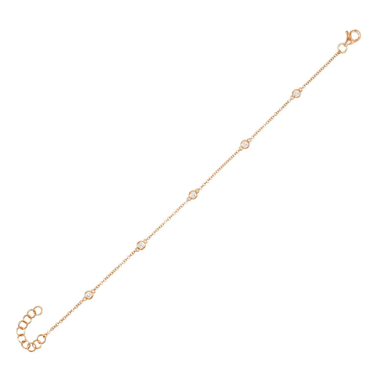 Diamond Multi Bezel Bracelet 14K