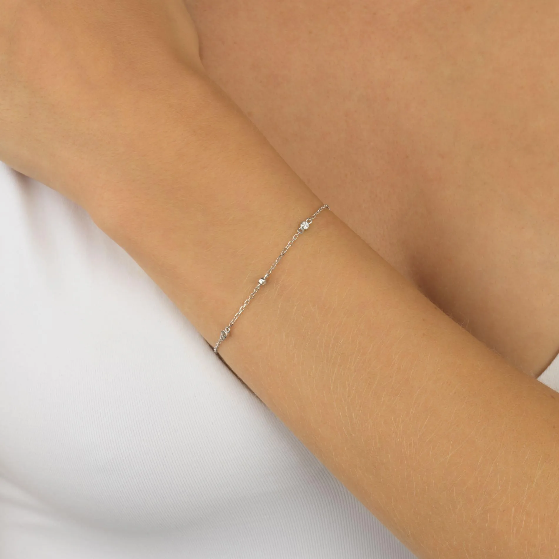 Diamond Multi Bezel Bracelet 14K