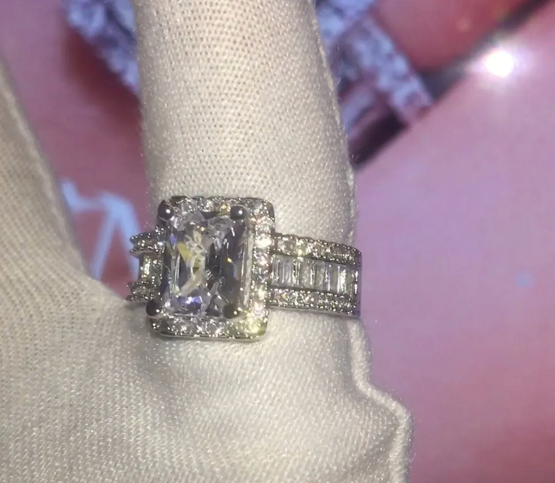 Diamond Ring | Womens Engagement Ring | Engagement Rings | Womens Rings | Emerald Engagement Ring | Womens Emerald Rings | Baguette Ring
