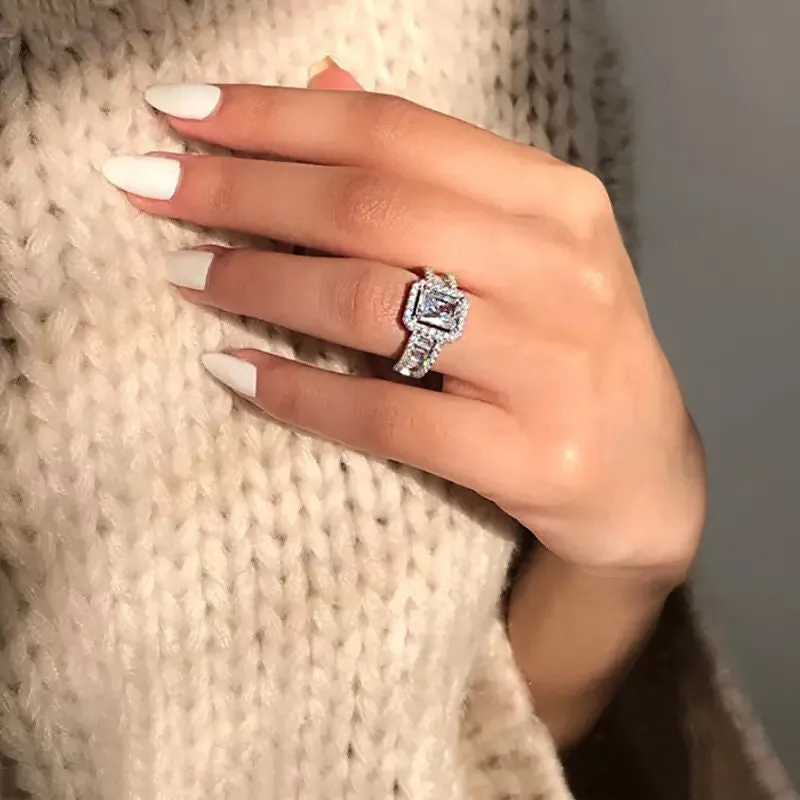 Diamond Ring | Womens Engagement Ring | Engagement Rings | Womens Rings | Emerald Engagement Ring | Womens Emerald Rings | Baguette Ring